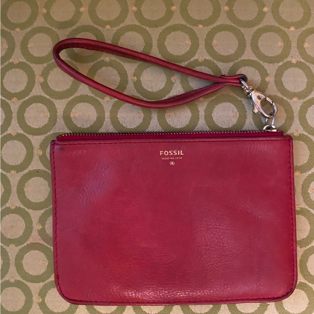 Fossil red wristlet